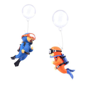 décorations d'aquarium de Plongeur,2 pièces Plongeur Aquarium Décoration Plongeur Fish Tank Ornements,Mignon Petit Plongeur Aqua