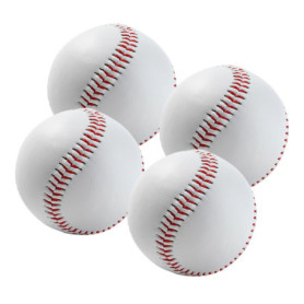Lot de 4 ballons de baseball cousus à la main - Baseball souple de 9 pouces - En polyuréthane souple - Balles de baseball - Pour