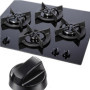 Zwenjuan Bouton Plaque de Cuisson,4pcs Boutons de Commande Universels,Bouton de Cuisinière,Bouton pour Réchaud à Gaz,pour Presqu