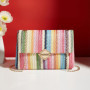 FFWTPY Sac a Main Femme Elégant Sacs à Bandoulière Tissés Pochette en Paille Soirée Embrayage Décontractée Bohème avec Chaîne Mé