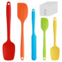 Lot de 5 Spatules en Silicone avec Noyau Métallique – Flexibles, Résistantes à la Chaleur et Anti-Adhésives Spatule Silicone – S