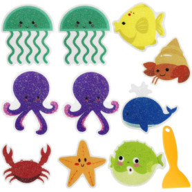 10 Pièces Autocollants Antidérapants pour Salle de Bain ,Avec 1 petit grattoir,Autocollants de baignoire antidérapants pour enfa
