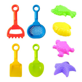 TAFACE 8 Pièces Jouets De Plage pour Enfants, Jouets De Bac À Sable, Écran De Maille De Sable, Moule Océanique, Moule De Sable A