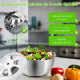 Gaethra Essoreuse à Salade 4,5L en Acier Inoxydable Grande, Panier a Salade avec Couvercle, Base Antidérapante, Salad Spinner po