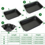 GOYADA 3 Pcs Plat à Four Rectangulaire Antiadhésif, Plaque à Rôtir Antiadhésif en Acier au Carbone avec 1 Pcs Moules à Tortilla 