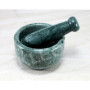 KLEO Ensemble de mortier et pilon en pierre naturelle de 12,7 cm de diamètre comme moulin à épices, presse-purée – Okhli & Musal