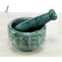 KLEO Ensemble de mortier et pilon en pierre naturelle de 12,7 cm de diamètre comme moulin à épices, presse-purée – Okhli & Musal
