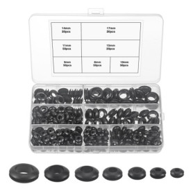 MumdoYAL 260 pièces rondelle caoutchouc，passe fil caoutchouc，joint caoutchouc，passe cable，7 Tailles, pour la protection des câbl