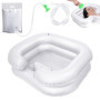 TYBYBB Bac a Shampoing Domicile Gonflable, Bac Coiffure Domicile, Lavabo Gonflable Portable pour Chevet avec Pommeau de Douche e