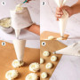Blanc Douille Patisserie Poche à Douille Patisserie,Poche à Douille en Tissu,Réutilisable Résistant Coton Piping Bag avec 5 Pièc