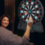 Focket Jeu de fléchettes électronique,Jeu de fléchettes numérique à Zone Cible de Score Automatique,avec écran LCD,Prise en jusq