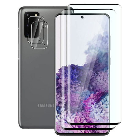 FWang Verre trempé compatible avec Samsung Galaxy S20 PLUS,3D Couverture Complète,9H Dureté,Anti-Rayures,sans Bulles,HD,Contenir