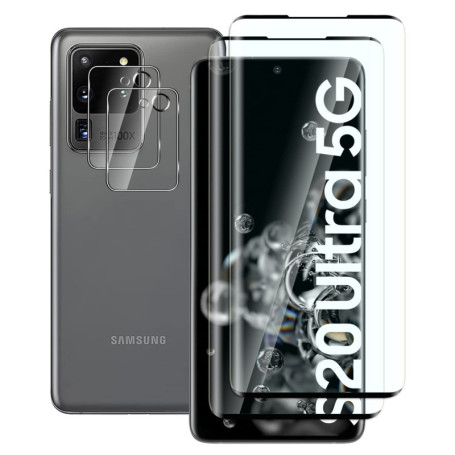 FWang Verre trempé compatible avec Samsung Galaxy S20 Ultra 5G,3D Couverture Complète,9H Dureté,Anti-Rayures,sans Bulles,HD,Cont
