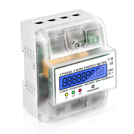 Compteur Electrique Triphasé Numérique Compteur D'Energie Electrique Courant Triphasé 4 Fils Compteurs à Rail Din Compteur Élect