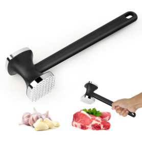 LDERFIV Attendrisseur de Viande, Attendrisseur à escalope antiadhésif Double Face, Marteau à Viande avec Manche antidérapant, Ma