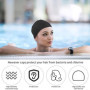 Newaner 2 Pièces Bonnet de Bain en Silicone pour Cheveux Longs, Protection auditive, Revêtement Ripstop pour Le Confort et la ré