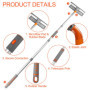 Newpop Kit Nettoyage Vitre Professionnel, Lave Vitre Telescopique pour Fenêtre, Raclette Vitre avec Manche en Aluminium Jusqu'à 