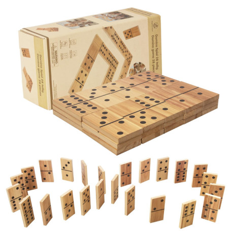 WOODENFUN Lot de 28 dominos Montessori - Pour enfants et adultes - En bois