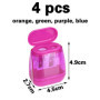 4 Pièces Taille-crayon,Taille Crayon Enfant,Taille Crayon avec Reservoir,Taille Crayon Double Trouc,Taille Crayon Reservoir,en P