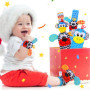 hugttt 4 Pcs Bébé Poignet et Chaussettes Hochet Jouets, Pied Finder et Poignet de Bell Strap Hochet Chaussettes Animaux Jouet Ev