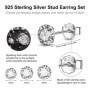 Yorgewd 5 Paires Boucles en Argent Sterling 925 Ensemble pour Femme 8.5mm/10.5mm, 925 Zircon Cubique Clous D'oreilles Hypoallerg