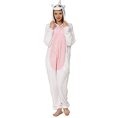 Joy Start Pyjama animal unisexe pour adulte, carnaval, Halloween, cosplay, vêtements de nuit, licorne rose, taille S, Rose