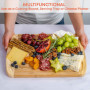 BlauKe® Planche à Découper en Bois en Bambou avec Rigole (Grande 37x29cm) – Planche en Bois Épaisse pour Viande Pain Fromage Lég