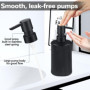 2 pezzi Distributeur Savon Flacon Distributeurs de Savon Plastique Noir Mat Distributeur de Savon pour Salle de Bain et Cuisine 
