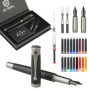 GC QUILL Ensemble de stylos plume à pointes fines et moyennes, comprenant 18 cartouches d'encre, un convertisseur de recharge d'