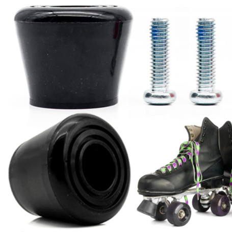 INHEMING 2Pcs Butées d'orteils en PU avec Boulons pour Patins à roulettes, Double Rangée de Bouchons de Frein pour Patinage à ro