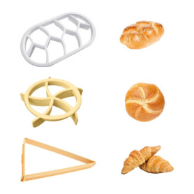 Machine à pain 3 pièces - Moule à pain - Moule à croissant - Outils de cuisson - Coupe-pain - Moule en plastique - Coupe-croissa