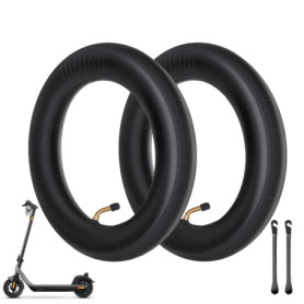 Uoimky Chambre à Air 10 pouces, 2 pièces 10 x 2/2.125 pneus pour Trotinette Electrique avec valve 45 ° et 2 leviers Double épais