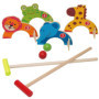 jacootoys Jeu de Croquet Animaux en Bois Jouets de Golf avec 2 Balles de Jeu éducatif Cadeau pour Enfants Filles Garçons