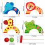 jacootoys Jeu de Croquet Animaux en Bois Jouets de Golf avec 2 Balles de Jeu éducatif Cadeau pour Enfants Filles Garçons