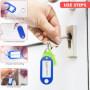 Rseuphiee 100 Pièces Porte-Clés, Étiquettes de Clé en Plastique, Inscriptibles Porte Clef Couleur en 10 Couleurs, en étiquettes 