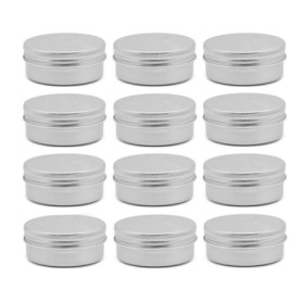 BOBOZHONG Pots en Aluminium,12 Pcs Vide Pots de Voyage Rondes Boîtes Aluminium Pot de Crème Vide Conteneurs Cosmétiques Vide Pot