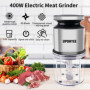 Hachoir électrique 400W Hachoir a Viande avec 4 lames et 600ML Bol acier inoxydable Electrique Mini Mixeur Robot Cuisine pour Ve