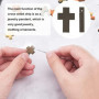 CHENNAN 50 Pcs Pendentif Croix En Bois Minni Croix en bois crucifix Croix Breloques Croix Bois Perles DIY Mini Croix Charmes Cro