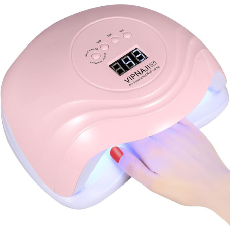 VIPNAJI Lampe UV LED Ongles Gel,168W Portable Séchoir à Ongles Professionnel Automatique,10s/30s/60s/99s,LCD Ecran, Capteur, Bas