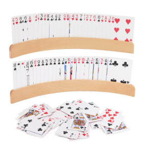 MXTIMWAN 2 Pièces Porte Carte Enfant, Support Carte à Jouer, Porte-Cartes en Bois de pour Enfants 33cm, Support de Poker, Porte 