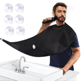 Tablier Barbe, Bavoir a Barbe, Barbe Récupérateur Poil avec 6 Ventouses, Non Collant Cadeaux de Toilettage pour Hommes, Bavoir B