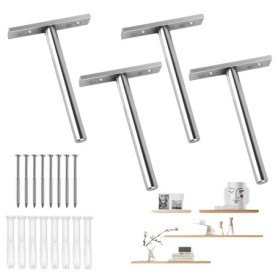 Support Etagere Invisible, Fixation Invisible pour Étagère Mural en Bois, Supports en Métal pour Étagère Flottante, Etagere Mura