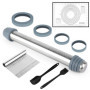 Rouleau à Pâtisserie Antiadhésif, Rouleau à Pâtisserie en Acier Inoxydable, avec Anneaux Amovibles, Tapis de Cuisson en Silicone