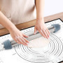 Rouleau à Pâtisserie Antiadhésif, Rouleau à Pâtisserie en Acier Inoxydable, avec Anneaux Amovibles, Tapis de Cuisson en Silicone