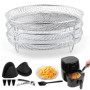 3 Pièces Grilles pour Friteuse, Accessoires pour Friteuse à Air, Grille de Friteuse à Air en 304 Acier Inoxydable, pour Friteuse