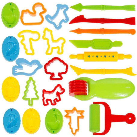 Faburo 23 Pcs Emporte-pièces Moules Kit pour Argile Pâte à Modeler Coupeurs de Biscuits pour Enfants