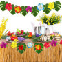 SLAXJNE 60 Pièces Décorations De Fête Tropicales, Décorations De Fête Hawaïennes, Décorations De Palmiers, Décorations De Table,