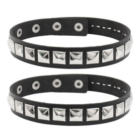 Tour De Cou à Clous 2 Pièces, Bracelet à Clous en Cuir, Tour De Cou à Clous Punk, Bracelet Clouté en Métal Lourd Rock, Bracelet 