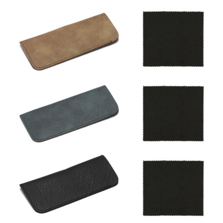EHDWXVZM Lot De 3 Étuis À Lunettes En Cuir Souple, 3 Morceaux De Chiffon À Lunettes, Design En Cuir Souple, Lunettes De Sécurité