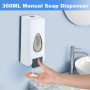 360ml Distributeur de Savon Manuel, Mural Simple tête Distributeur de Savon Liquide, Distributeur de Shampooing, Gel Douche de S
